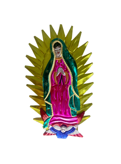 Lady of Guadalupe, Pink Gown & Green Shroud, Front