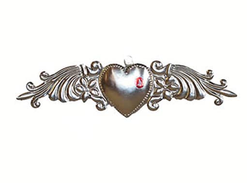 Tin Heart Wall Art "Corazón Abundancia" (Conrado), 8.5-inch long