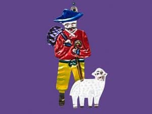 Shepherd and Lamb, Mexican tin art