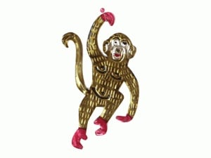 Monkey, tin ornament