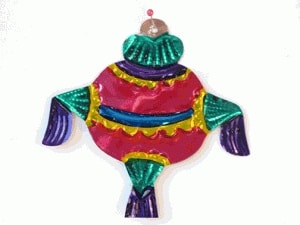 Piñata, Mexican tin ornament, 4-inch