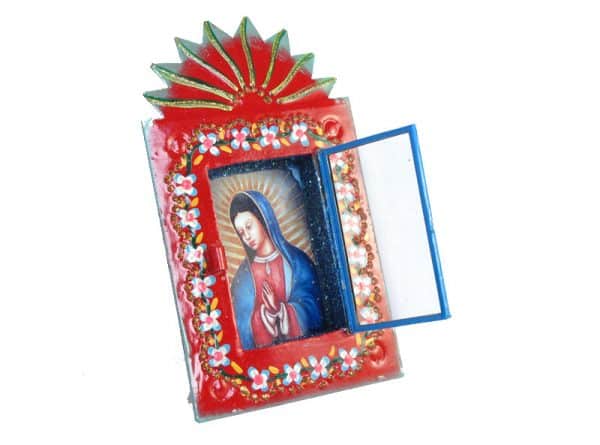 Red Nicho With Lady of Guadalupe, open view