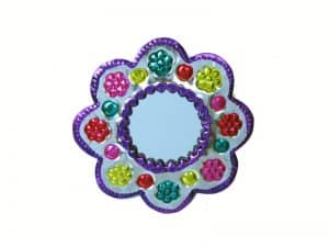 Small Floral Framed Mirror
