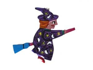 Flying Witch In Purple Ornament