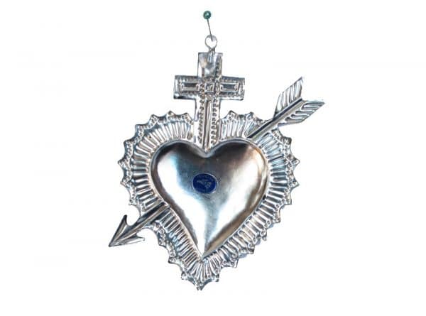 Cupid's Arrow Heart Ornament back, by Conrado, 5-inch