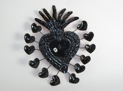 Flaming Heart Wall Plaque, back view
