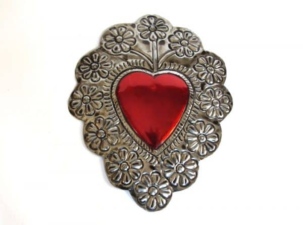 Large Heart In Flower Frame Ornament