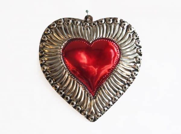 Tin Heart Wall Art, By FA. 6-inch,