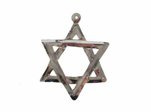 Silver Star of David Ornament, silver color