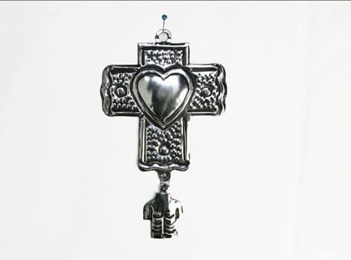 Tin Cross with Heart, Milagro Torso