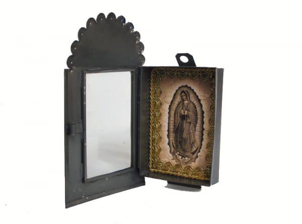 Floral Nicho With Lady of Guadalupe, open view
