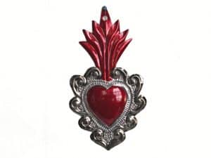 Heart with Red Flame Ornament