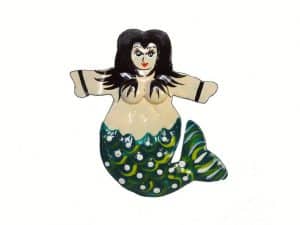 TIN MAGNET - Mermaid, wide, black hair