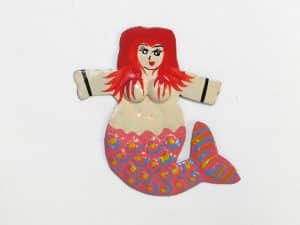 TIN MAGNET - Mermaid, wide, red hair