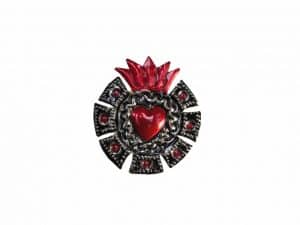 TIN MAGNET - Heart w/Aztec Design