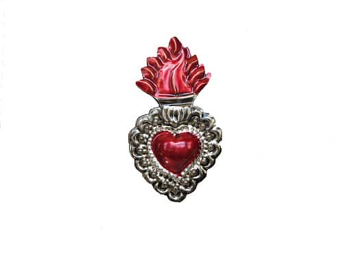 TIN MAGNET - Sacred Heart with Flame, #1