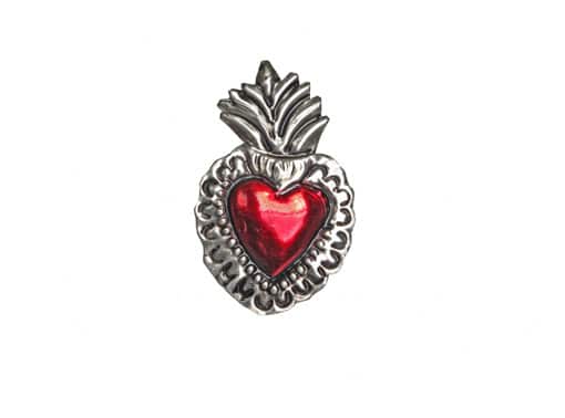 TIN MAGNET - Sacred Heart with Flame, #3