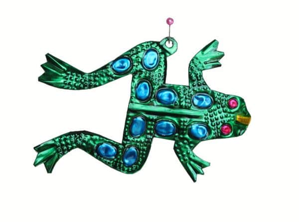 Frog, swimming, tin ornament