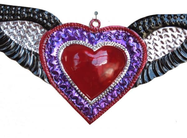 Winged Heart Ornament, close up