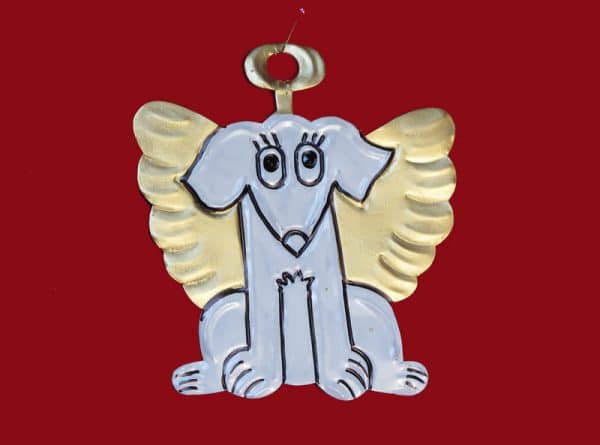 Dog with Angel Wings, tin figure