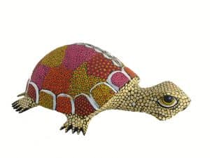 Turtle, Oaxaca Alebrije, tan, 8-inch long