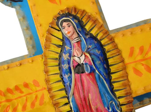 Lady of Guadalupe Cross, 14-inch detail