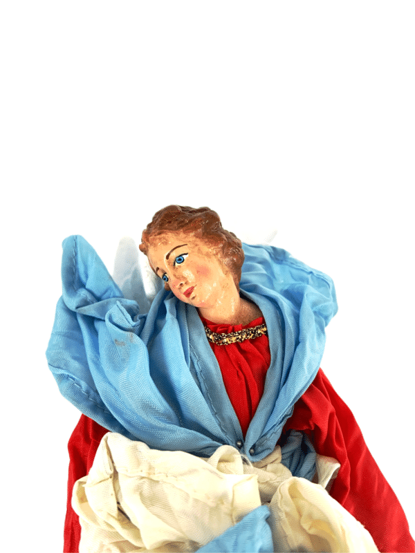 Red Neapolitan Nativity Angel, Face Detail