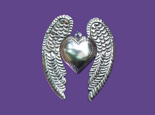 Silver Heart With Wings