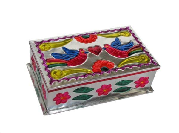 Embossed Tin Box, Design #3, (Love Birds), 6 inch long