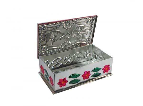 Embossed Tin Box, Design #3, (Love Birds), 6 inch long