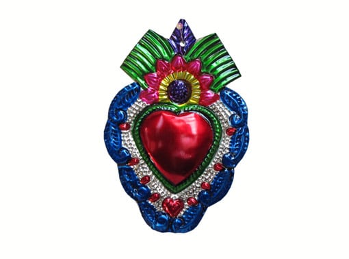 Heart With Sunflower Emblem Ornament