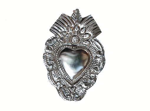 Heart With Sunflower Emblem Ornament, back view