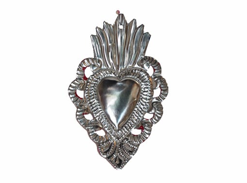 Heart With Pink Border Ornament, back view