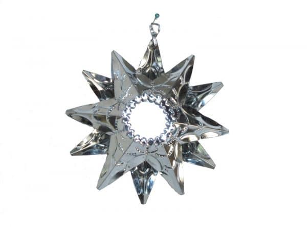 Tin Star Ornament with Mirrors, 5.5-inch w/12 points