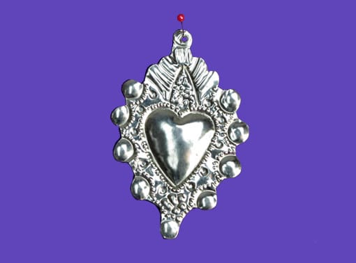 Silver Heart with Drops Ornament by Carlos