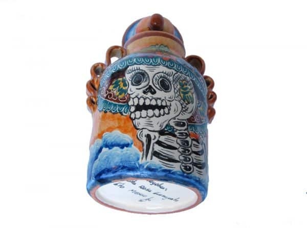 Catrina Face, Hand-Painted Mayólica Urn, 8 inches, #2