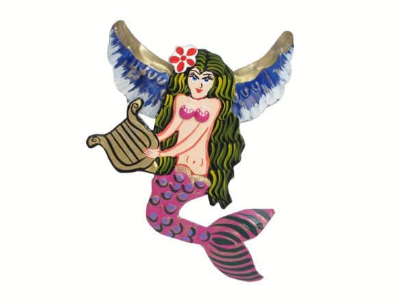 Tin Mermaid-Angel, with harp