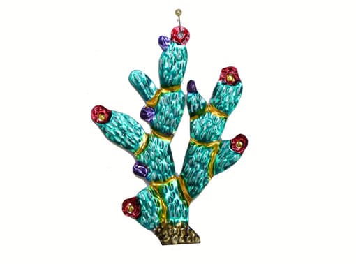 Cactus, Prickly Pear, painted tin ornament
