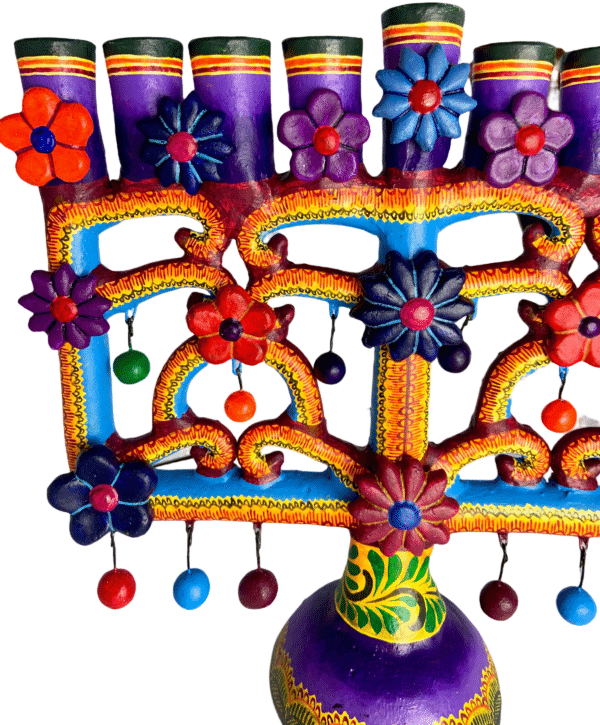 Menorah, 10.5 inches tall and wide, Detail View 1