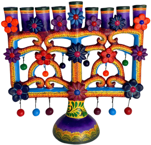 Menorah, 10.5 inches tall and wide, Front View