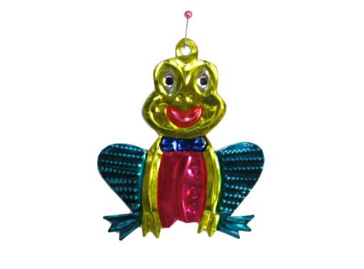 Frog Sitting, tin ornament