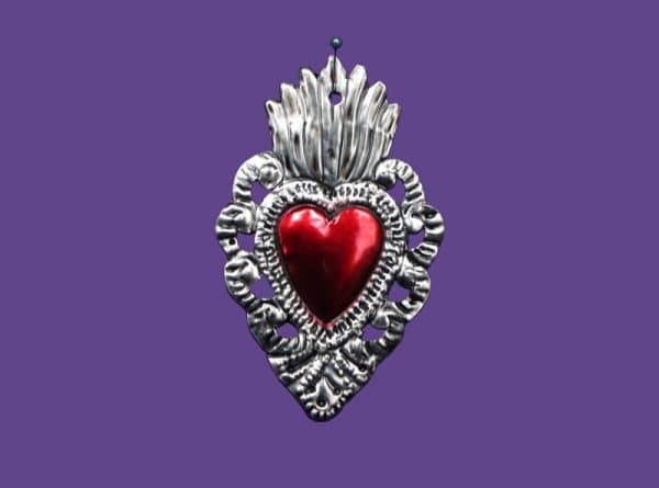 Heart with Silver Border Ornament