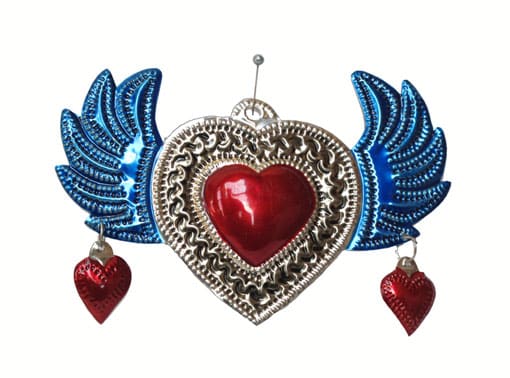Heart with Blue Wings Ornament