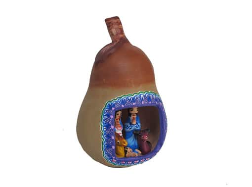Nativity Pear, brown, Mexican Pottery