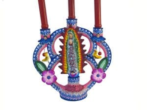 Lady of Guadalupe Candelabra, 10.5-inch (27 cm.)
