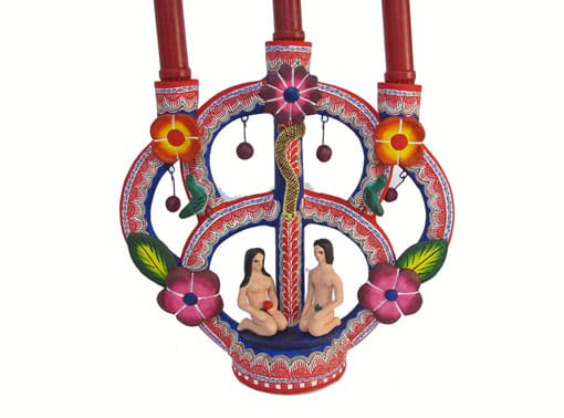 Adam and Eve Tree of Life Candelabra, 27 cm. (10.5 in.)