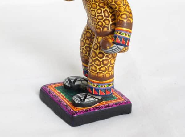 Skeleton Man Dancer In Leopard Costume, Mexican Pottery