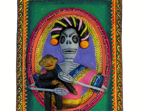 Frida Kahlo and Monkey Plaque, Detail