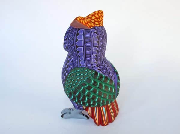 Purple Owl Carving, back view