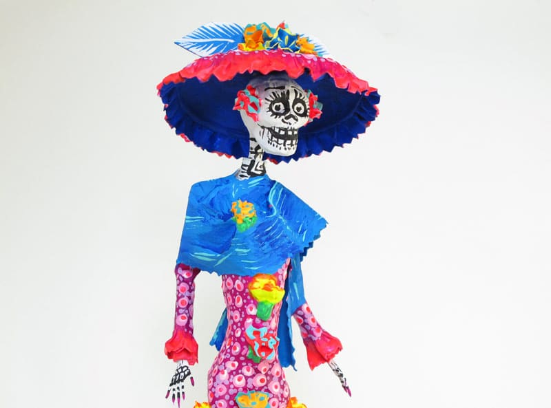 Catrina Doll Paper Mache Day Of Dead Art Handcrafted In Mexico